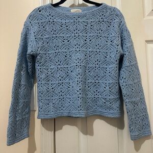 Universal Thread Light Blue Crochet Sweater